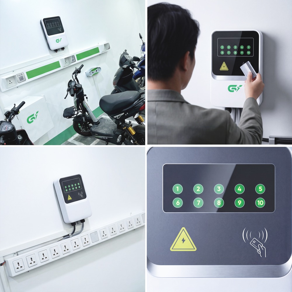 Trạm sạc xe máy điện 10 cổng